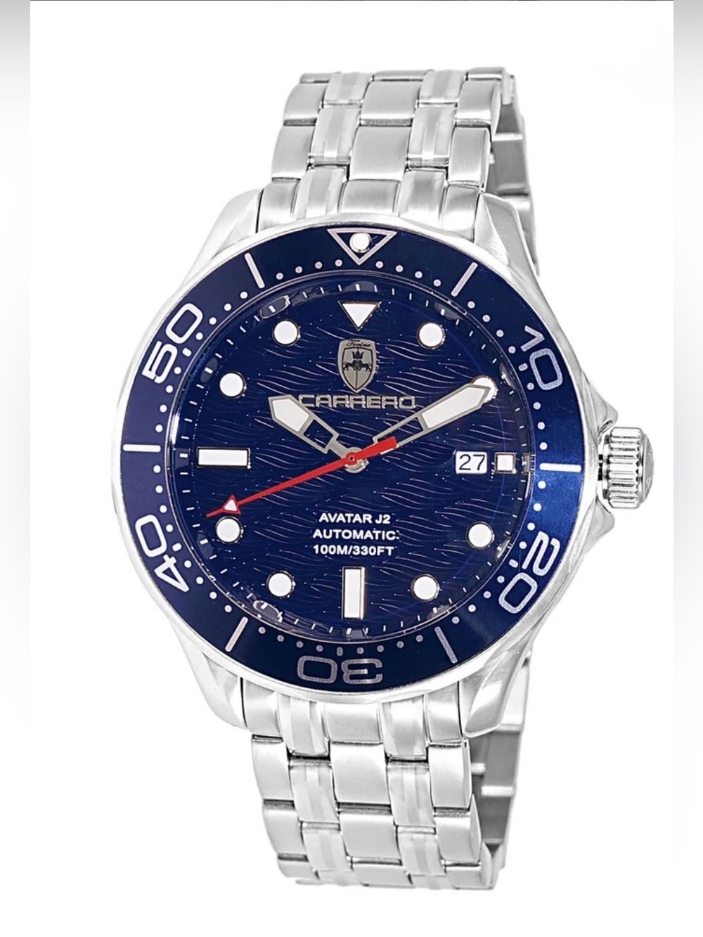 Carrero Automatic Diver Watch Blue & Silver